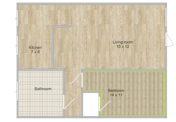 1 bed, 1 bath, 630 sqft, $975, Unit 212