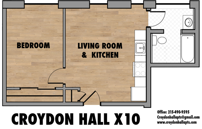 1 bed, 1 bath, 500 sqft, $1,550, Unit 410