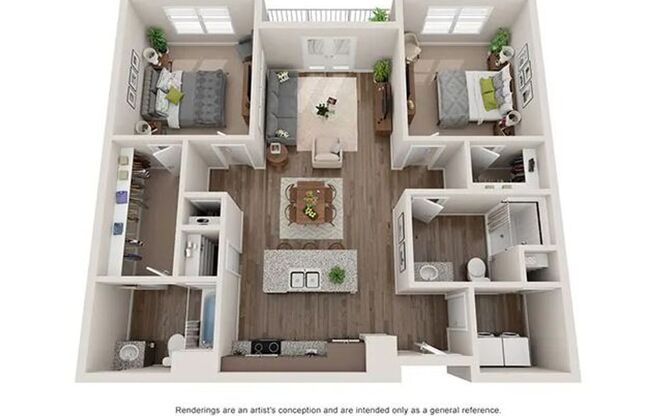 2 beds, 2 baths, 1,130 sqft, $1,576, Unit 1-411