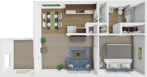 1 bed, 1 bath, 600 sqft, $1,020