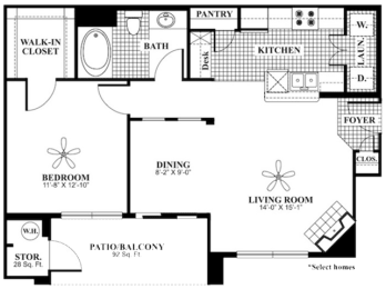 1 bed, 1 bath, 820 sqft, $2,021