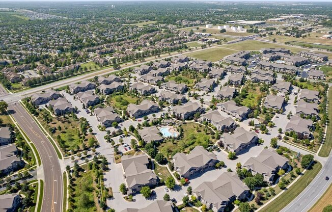 a neighborhood of houses in a suburban area