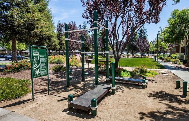 Outdoor Gym at The Woods Apartments, San Jose, 95136