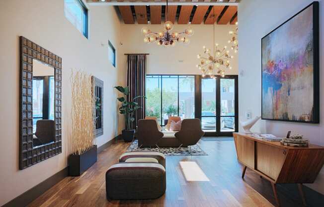 Decorated Living Area at Audere Apartments, Phoenix