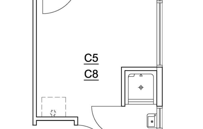 Studio, 1 bath, 169 sqft, $795, Unit C8
