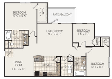 3 beds, 2 baths, 1,339 sqft, $1,550