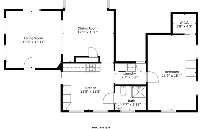 1 bed, 1 bath, 1,000 sqft, $2,100, Unit 1
