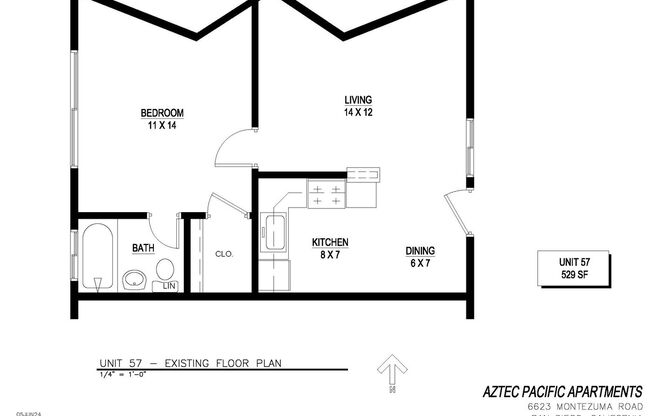 1 bed, 1 bath, $1,995, Unit 57
