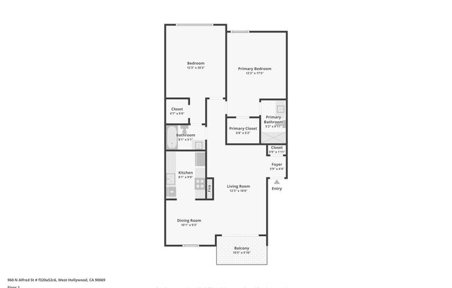 2 beds, 2 baths, 1,195 sqft, $3,198, Unit 112