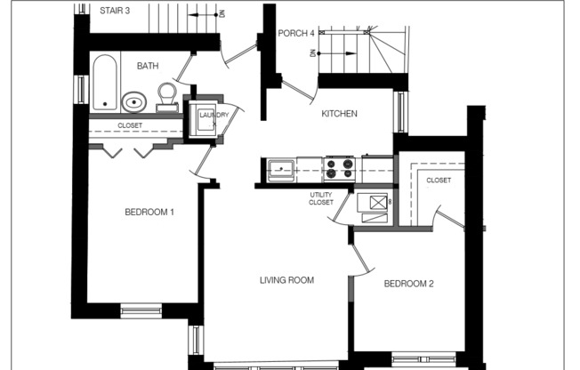 2 beds, 1 bath, $1,800, Unit 4750 #2E