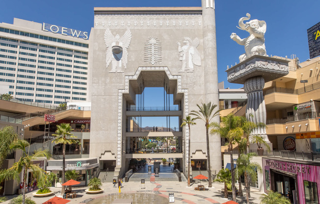 Check out the Landmark district and the Hollywood and Highland mall.