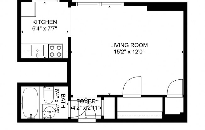 Studio, 1 bath, 330 sqft, $766