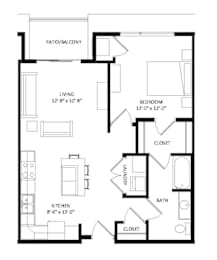 1 bed, 1 bath, 763 sqft, $1,700