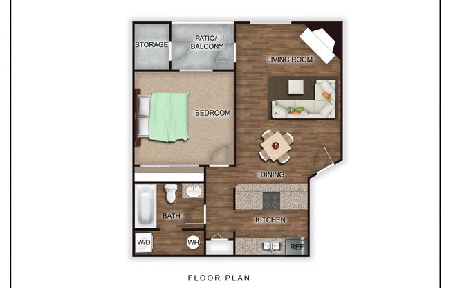 1 bed, 1 bath, 570 sqft, $1,754, Unit H103