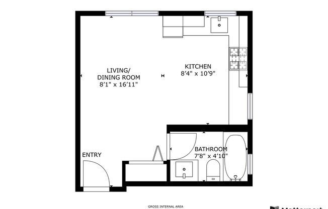 Studio, 1 bath, 285 sqft, $999, Unit 09