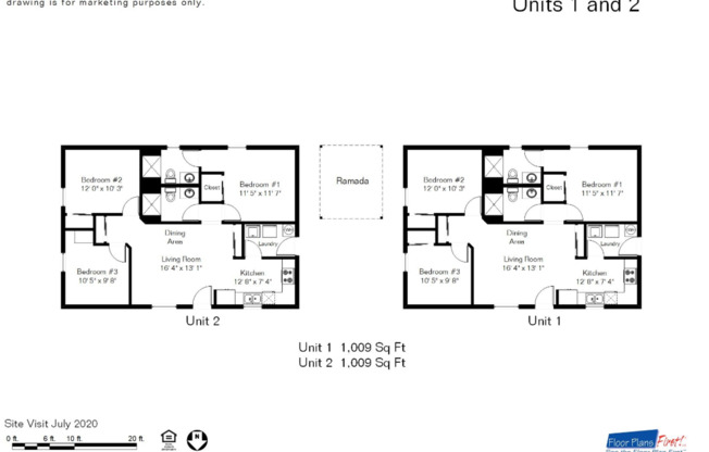 3 beds, 2 baths, 1,009 sqft, $2,100, Unit 2