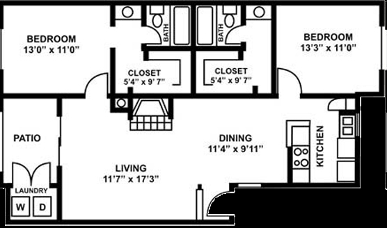 2 beds, 2 baths, 1,063 sqft, $1,285, Unit Apt. 0722 - Redwoods