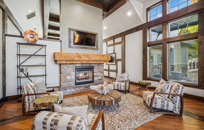 social lounge at Berkshire Aspen Grove apartments