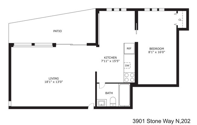 1 bed, 1 bath, 620 sqft, $1,895, Unit Unit 202