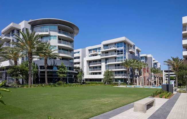 Lush Green Lawn at Elements Apartments*, California