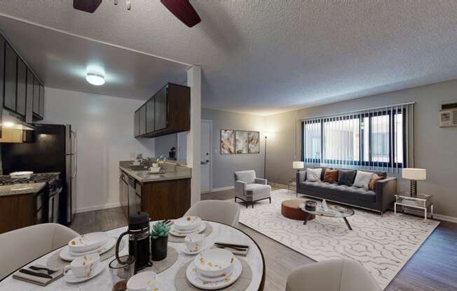 our apartments offer a living room dining room and kitchen