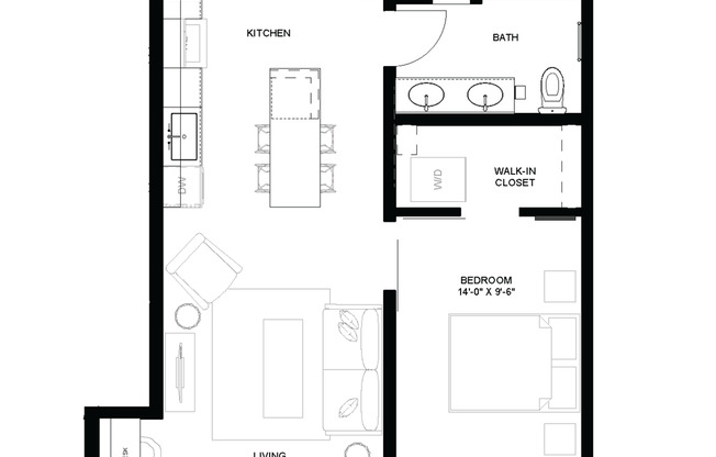 1 bed, 1 bath, 637 sqft, $1,675, Unit 508