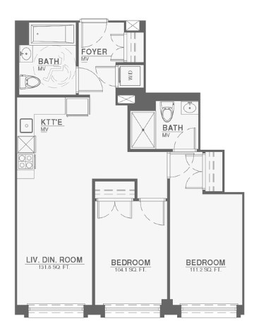 2 beds, 2 baths, $4,450, Unit 10-J