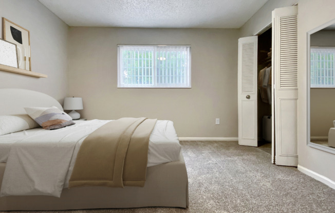 Bedrooms with plush carpeting