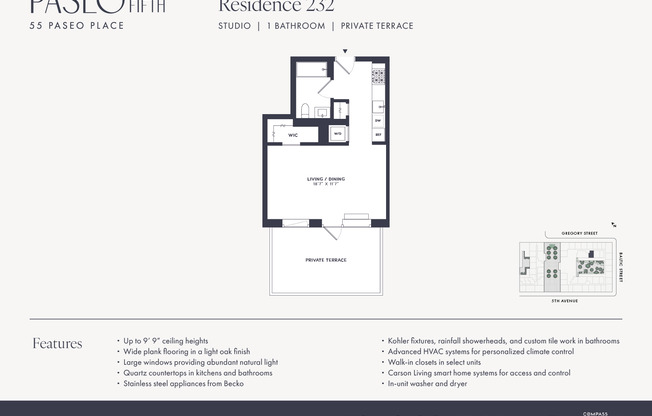 Studio, 1 bath, $3,950, Unit 232