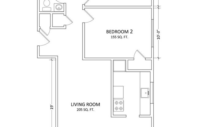 2 beds, 1 bath, 850 sqft, $3,395, Unit 309