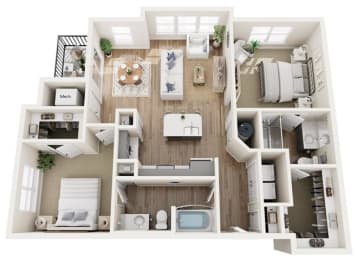 2 beds, 2 baths, 1,119 sqft, $1,795