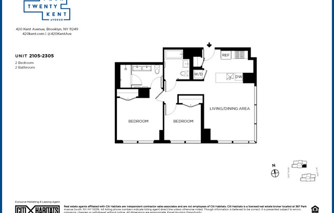 2 beds, 2 baths, $6,911, Unit 2105