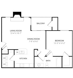 1 bed, 1 bath, 695 sqft, $915