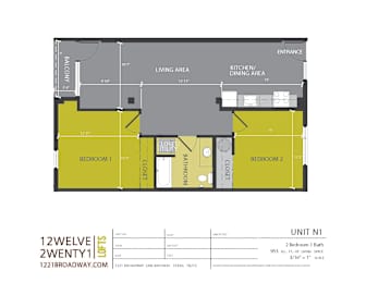 2 beds, 1 bath, 953 sqft, $1,892