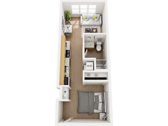 Studio, 1 bath, 478 sqft, $1,399