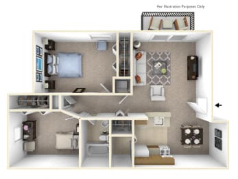 2 beds, 1 bath, 730 sqft, $1,170