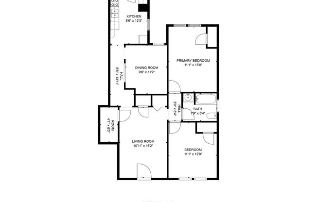 2 beds, 1 bath, 900 sqft, $1,169, Unit 8