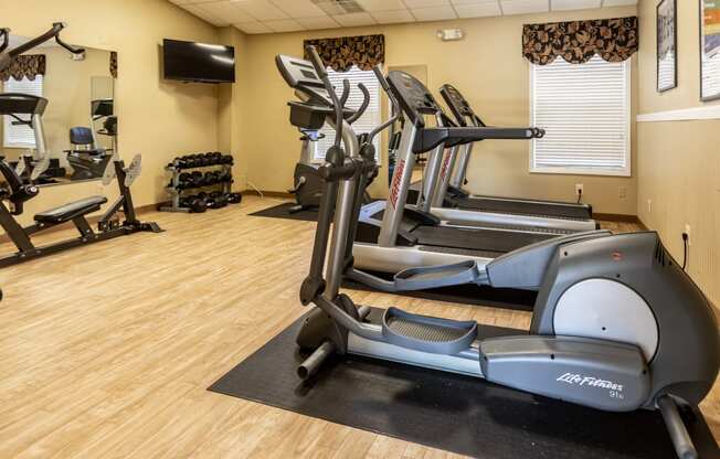 Fully equipped fitness center onsite at Spring Hill Apartments & Townhomes, Baltimore