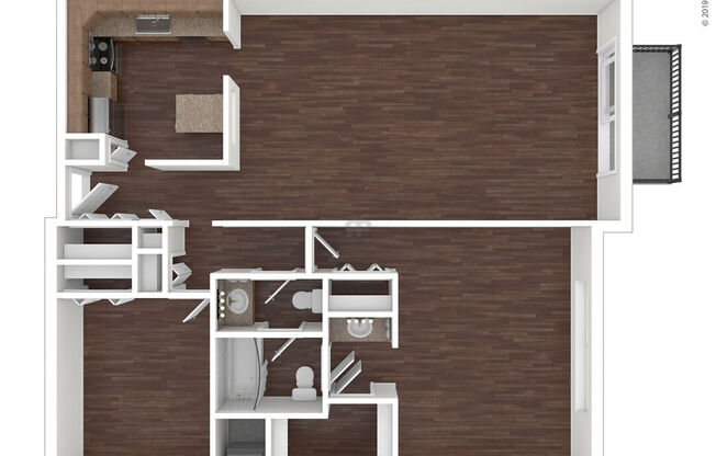 2 beds, 1.5 baths, 1,118 sqft, $1,355