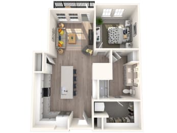 1 bed, 1 bath, 834 sqft, $1,615