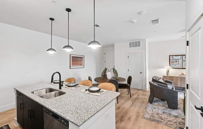 Kitchen of Model Unit at Whispering Pines in Euless, TX