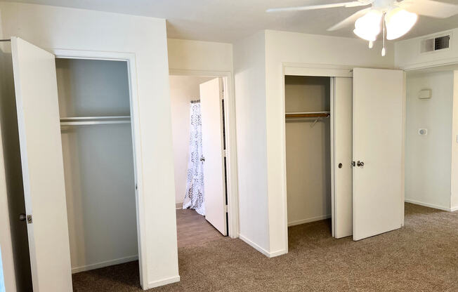 a double door in a room