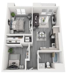 2 beds, 1 bath, 767 sqft, $2,887