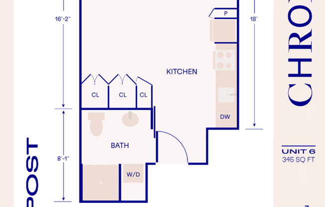 Studio, 1 bath, 345 sqft, $1,182, Unit 213 (MFTE)