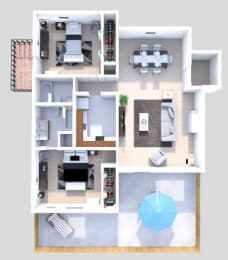 2 beds, 1.5 baths, 1,225 sqft, $1,199