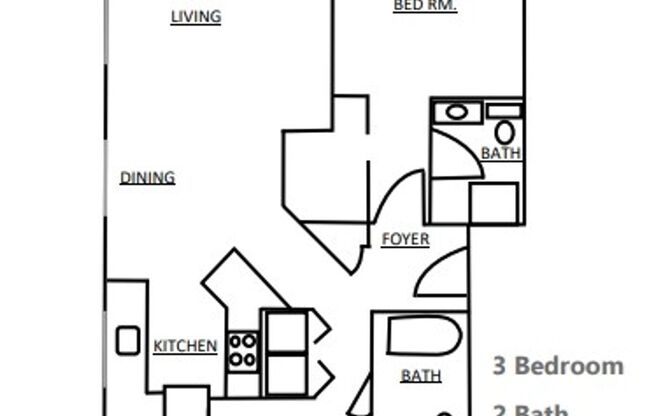 3 beds, 2 baths, 1,190 sqft, $2,395, Unit 208