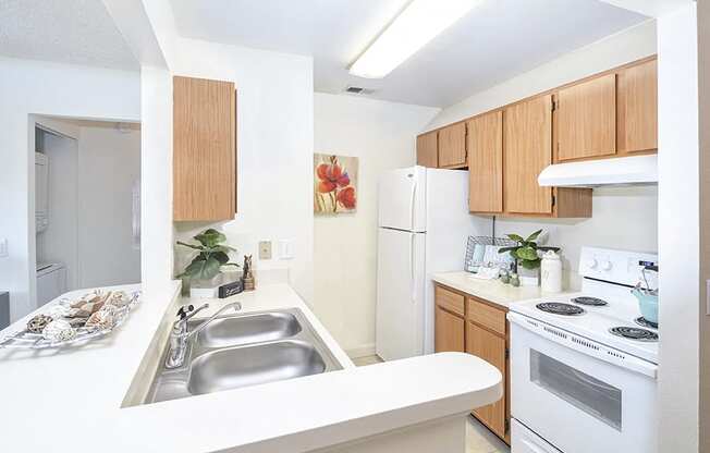 Fully-Equipped Kitchen with White Appliances