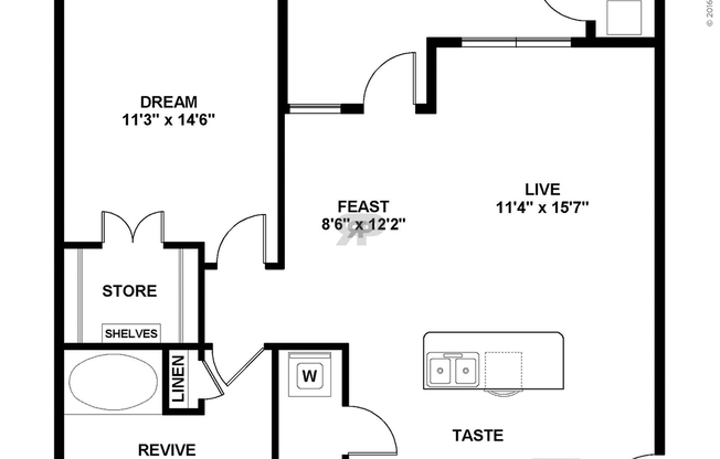 1 bed, 1 bath, 839 sqft, $1,419