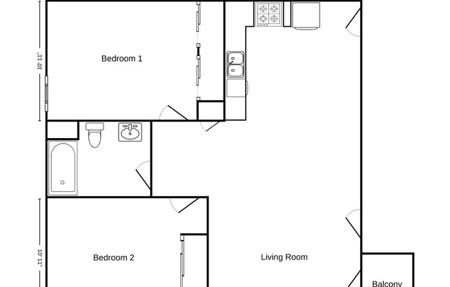 2 beds, 1 bath, 918 sqft, $1,145, Unit RV 1200-85