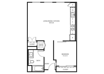 1 bed, 1 bath, 730 sqft, $2,376